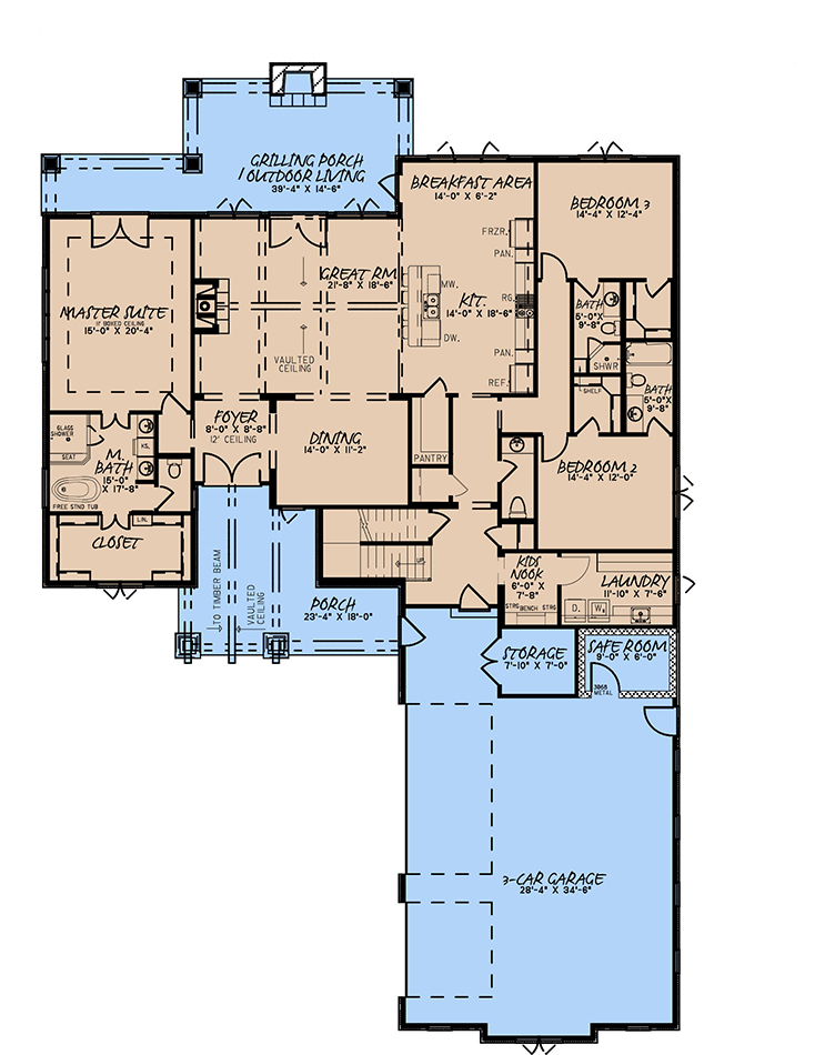 House Plan MEN 5254 Main Floor