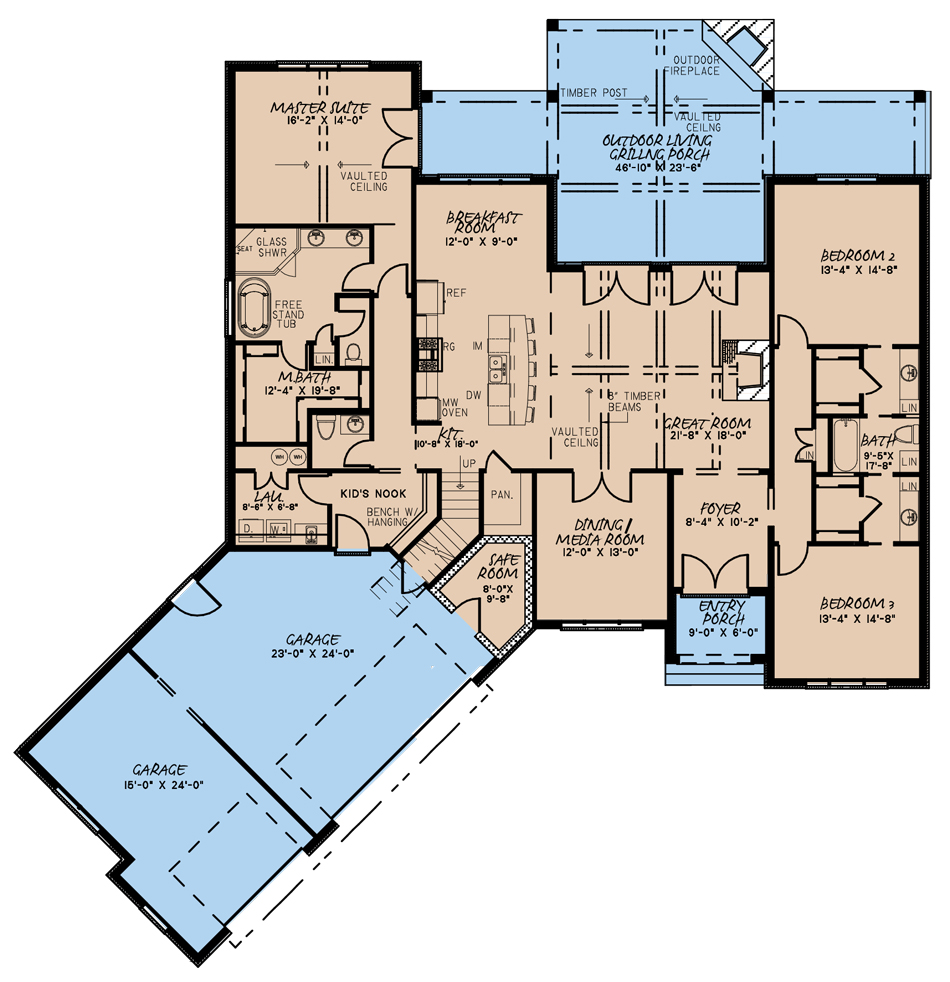 House Plan MEN 5224 Main Floor