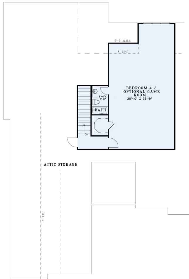 House Plan NDG 1373 Bonus Room