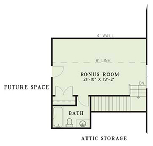 House Plan NDG 526B Upper Floor/Bonus Room