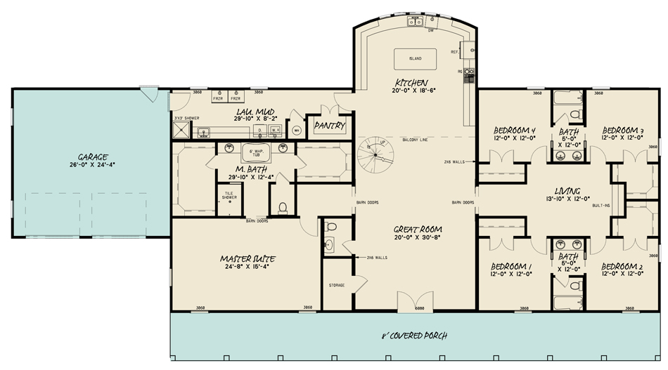 House Plan SMN 1020 Main Floor