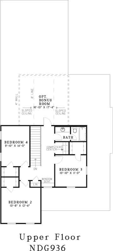 House Plan NDG 936 Upper Floor