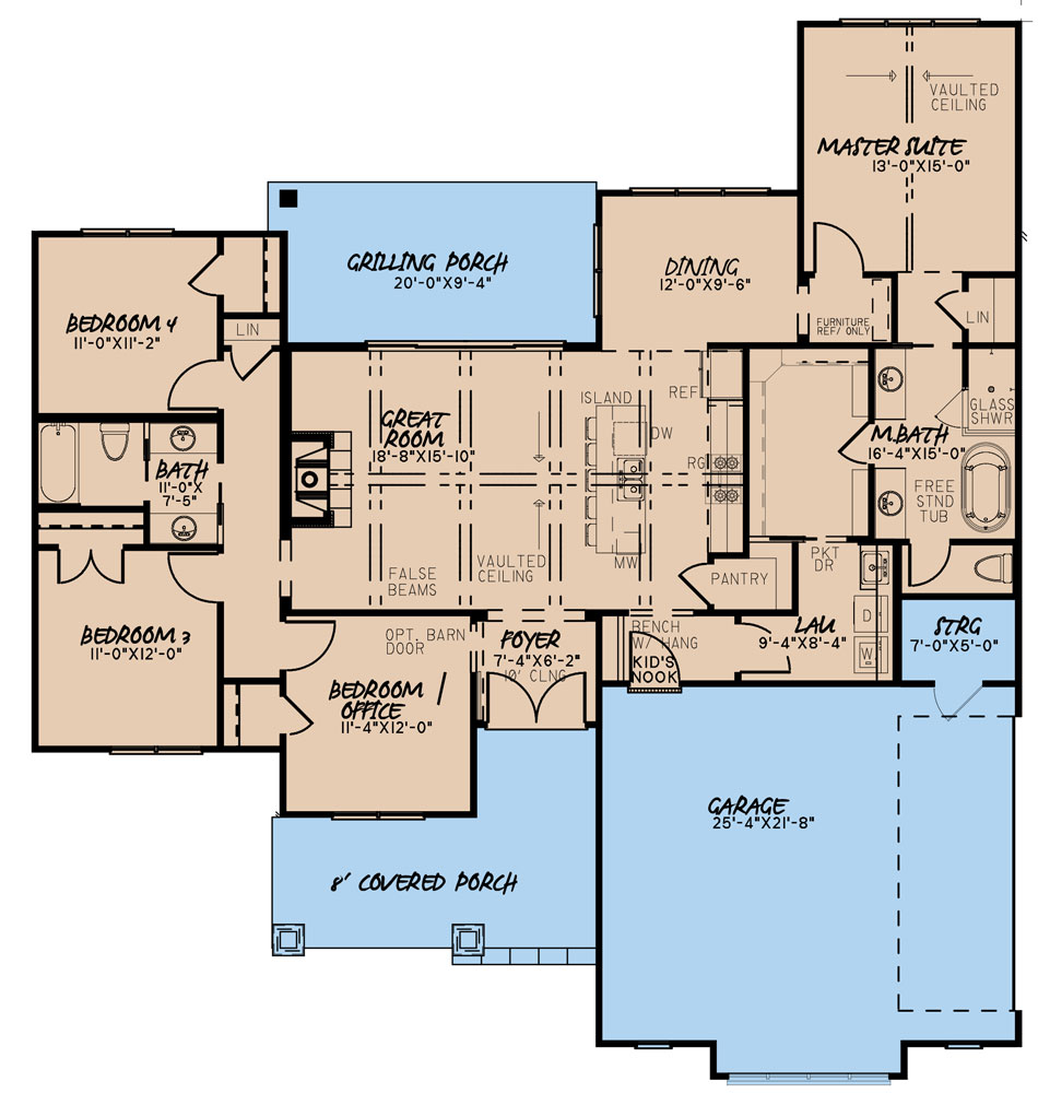 House Plan MEN 5249 Main Floor