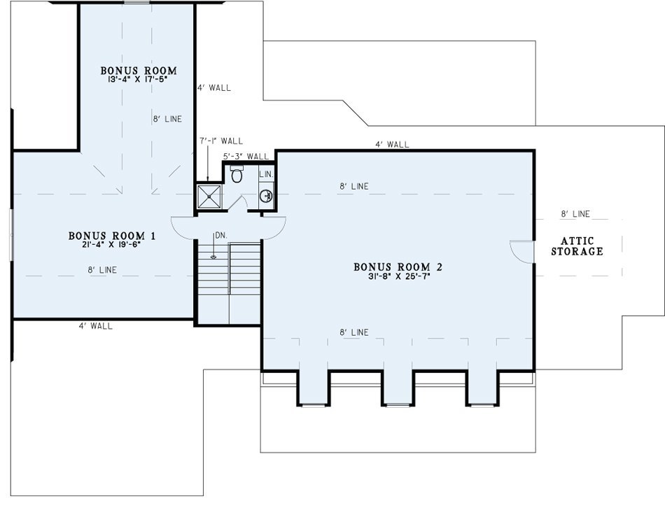 House Plan NDG 1620 Bonus Room