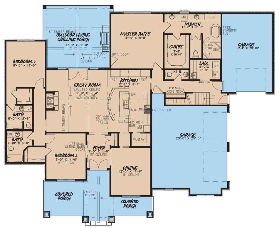 House Plan MEN 5042 Main Floor