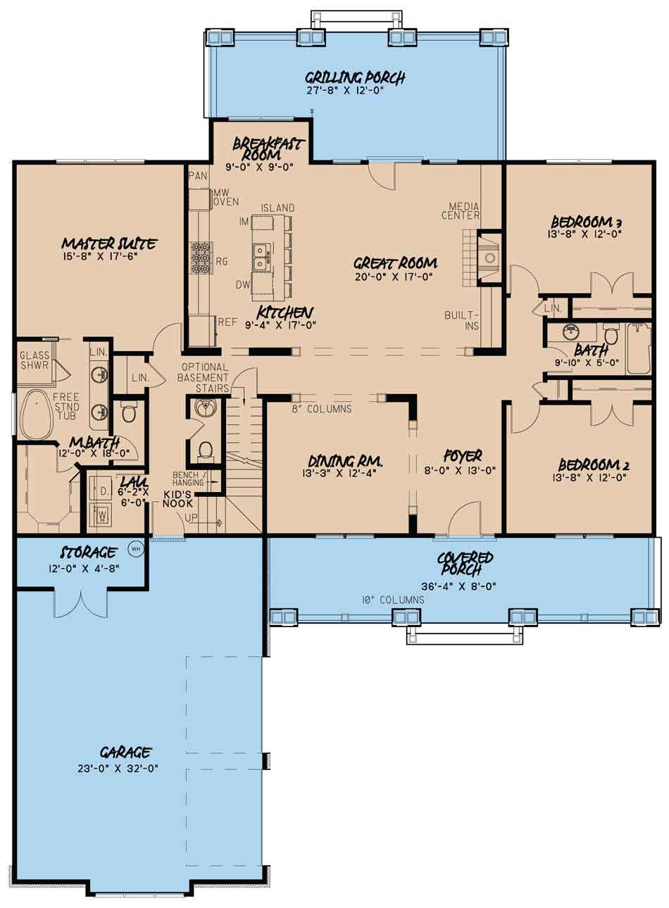 House Plan MEN 5132 Main Floor