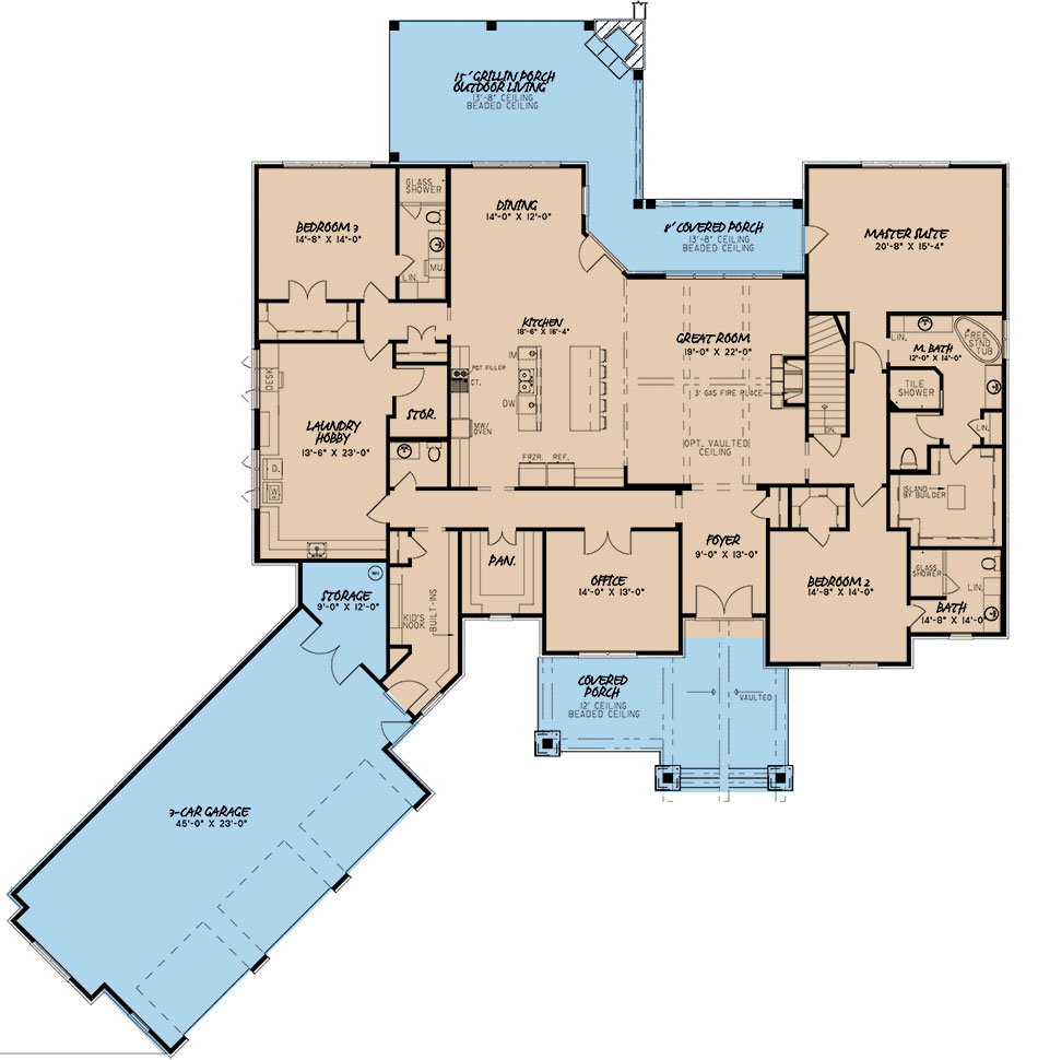 House Plan MEN 5198 Main Floor