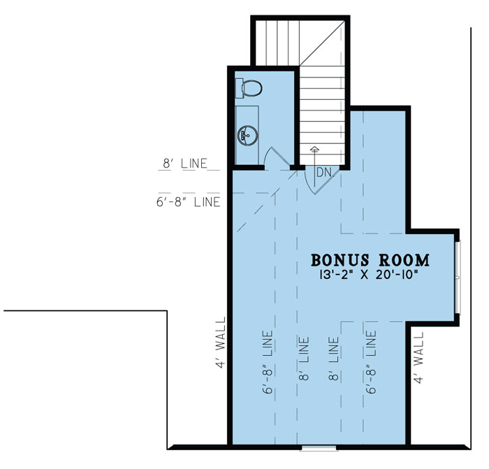 House Plan MEN 5011 Upper Floor/Bonus Room