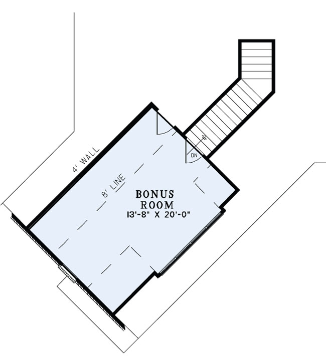 House Plan NDG 1430 Upper Floor/Bonus Room