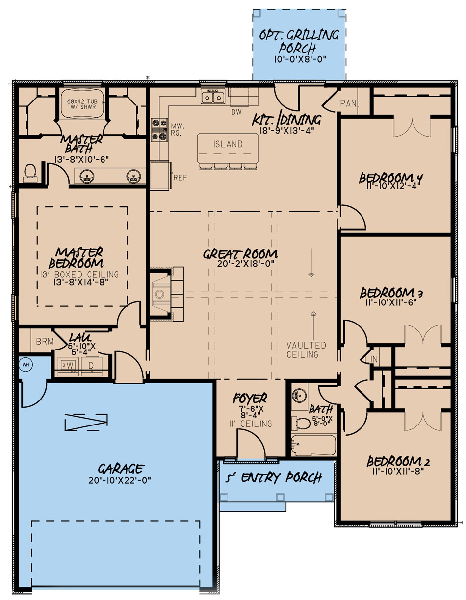House Plan MEN 5225 Main Floor