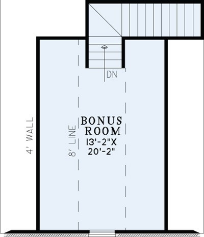 House Plan NDG 1340 Upper Floor/Bonus Room