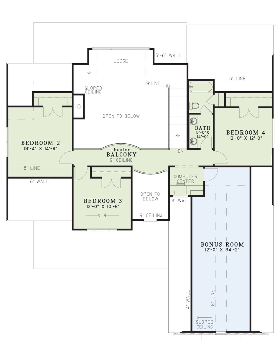 House Plan NDG 949 Upper Floor
