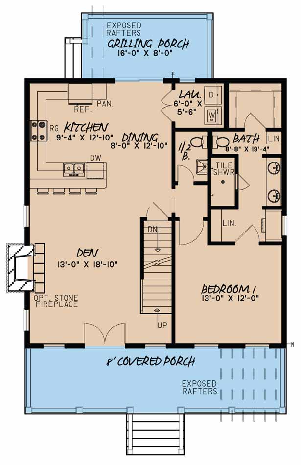 House Plan MEN 5015 Main Floor