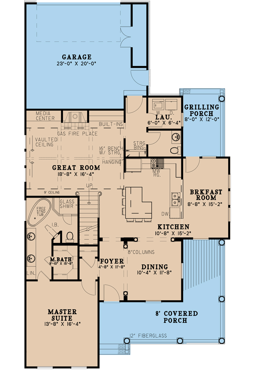 House Plan MEN 5168 Main Floor