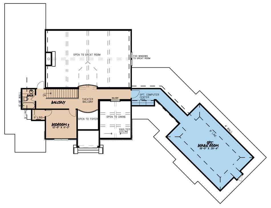 House Plan MEN 5087 Upper Floor
