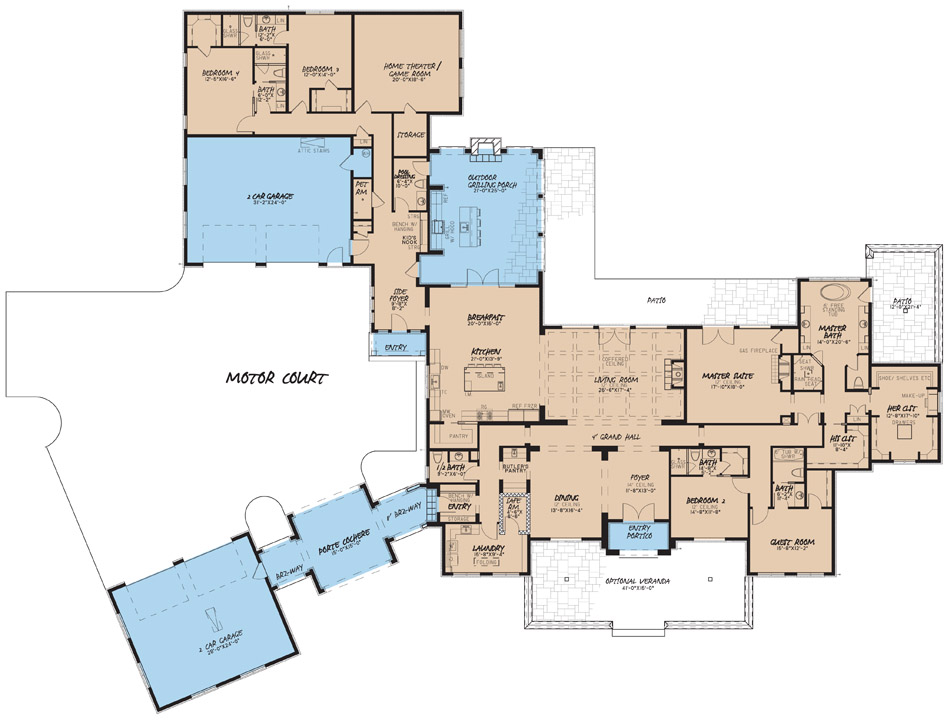 House Plan MEN 5043 Main Floor