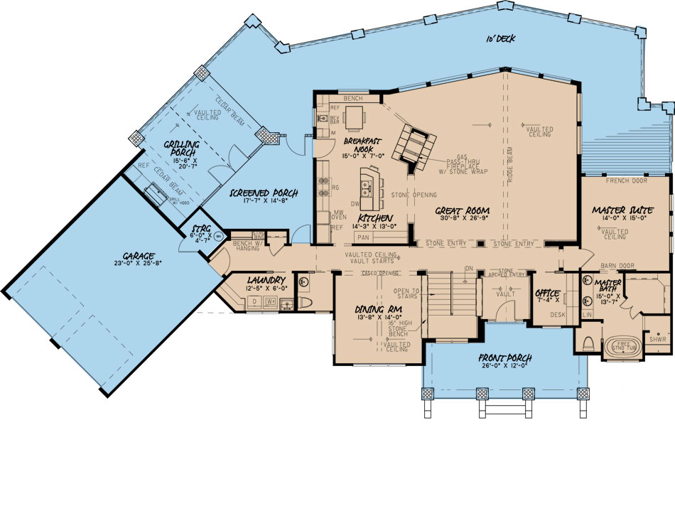 House Plan MEN 5056 Main Floor