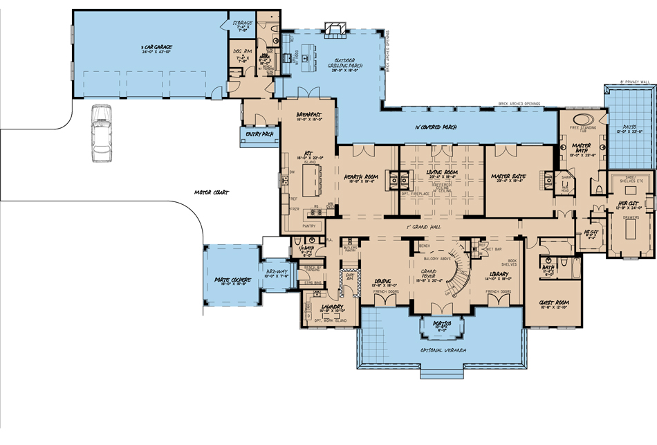 House Plan MEN 5038 Main Floor
