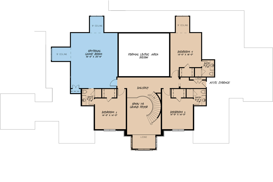 House Plan MEN 5038 Upper Floor