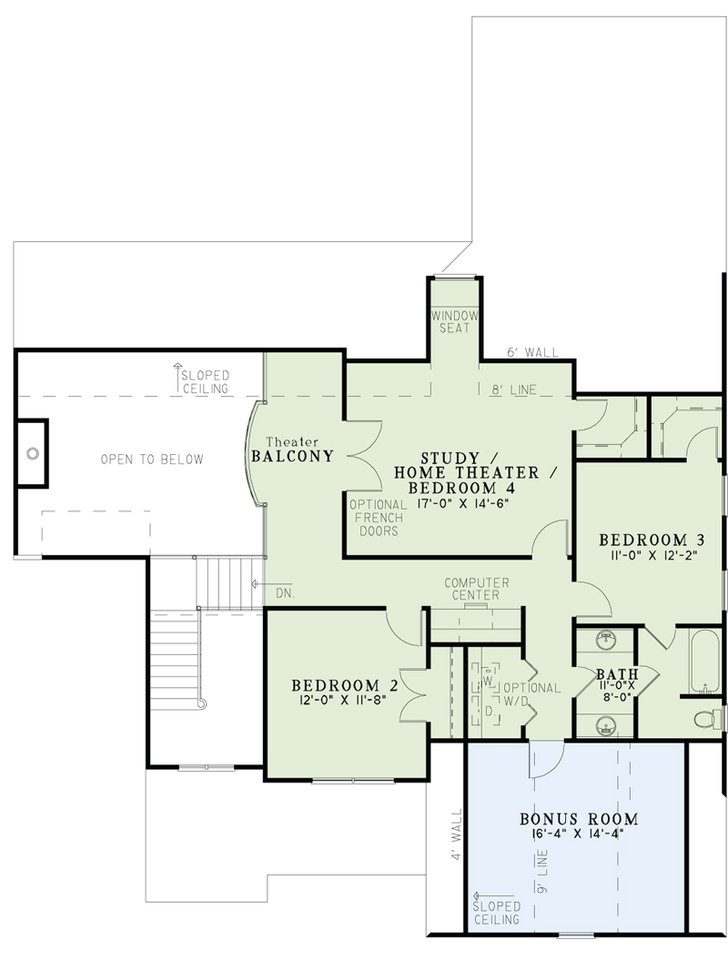 House Plan NDG 1334 Upper Floor