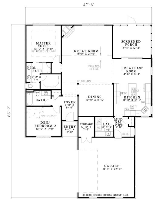 House Plan NDG 828 Main Floor