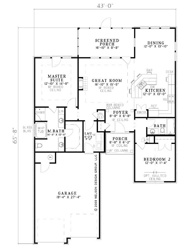 House Plan NDG 830 Main Floor