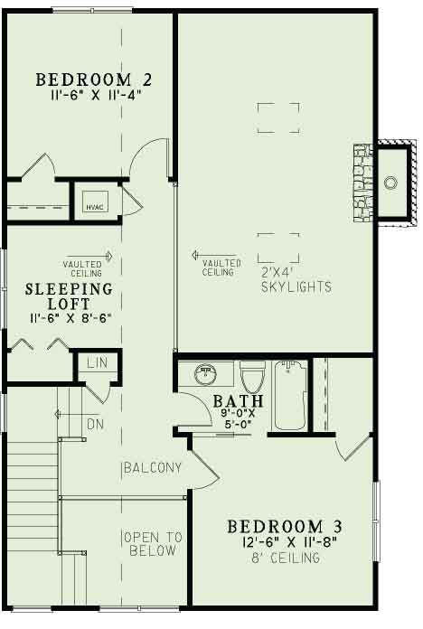 House Plan NDG 1337 Upper Floor