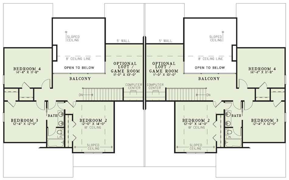 House Plan NDG 984 Upper Floor