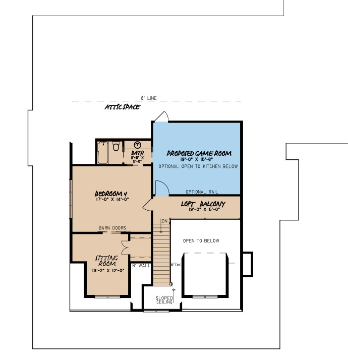 House Plan MEN 5170 Upper Floor