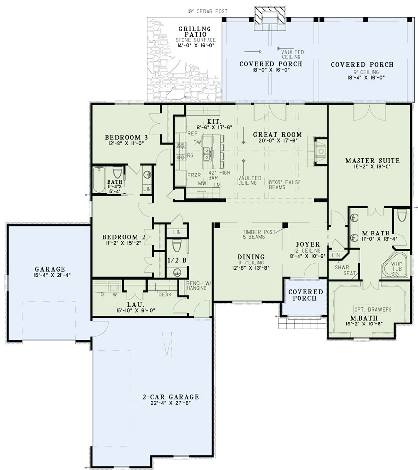 House Plan NDG 1450 Main Floor