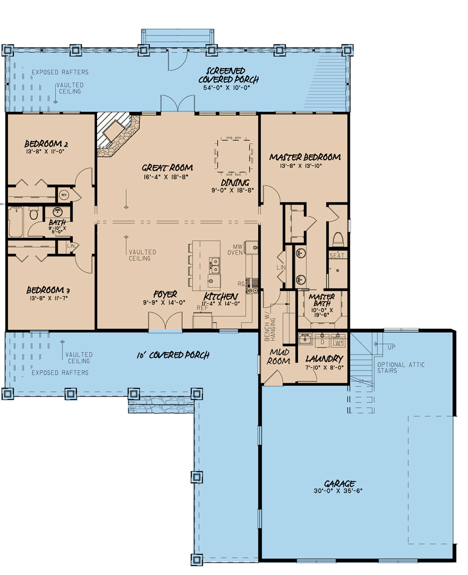 House Plan MEN 5197 Main Floor