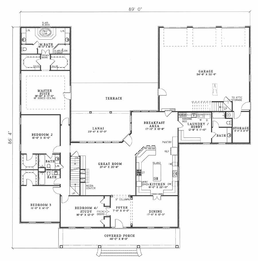 House Plan NDG 385B Main Floor