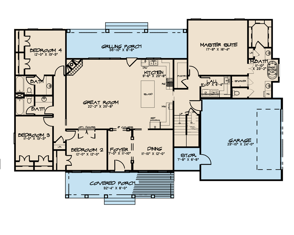 House Plan SMN 1030 Main Floor