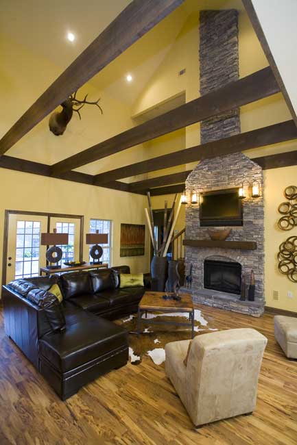 House Plan - 844 Great Room Fireplacep Great Room with Fireplace
