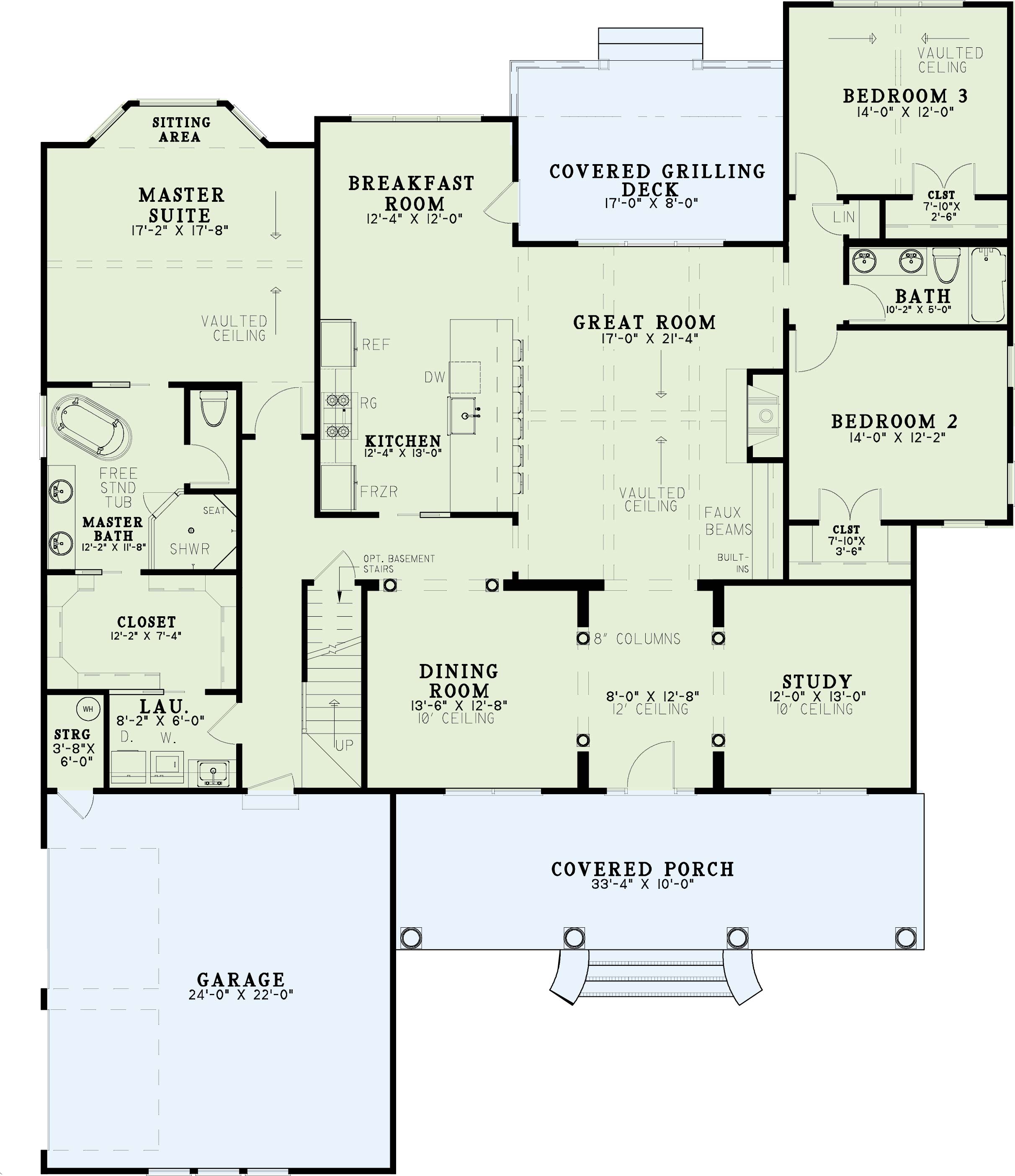 House Plan 1700 Charleston House, Farmhouse House Plan