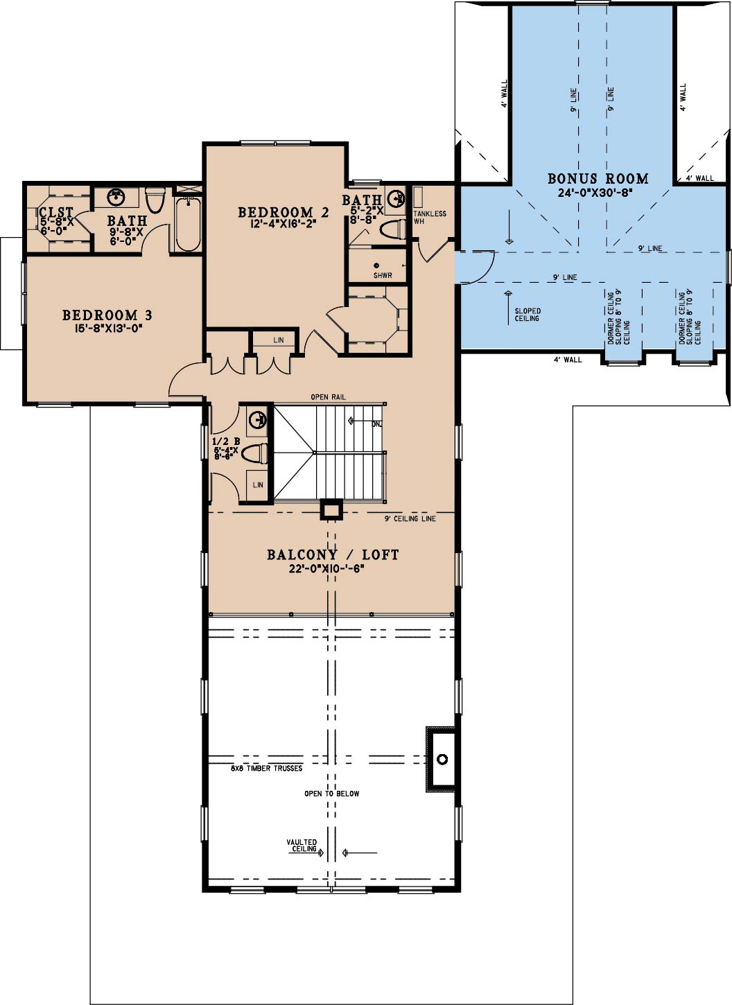 House Plan 5436 Mountain Overlook, Farmhouse Plan