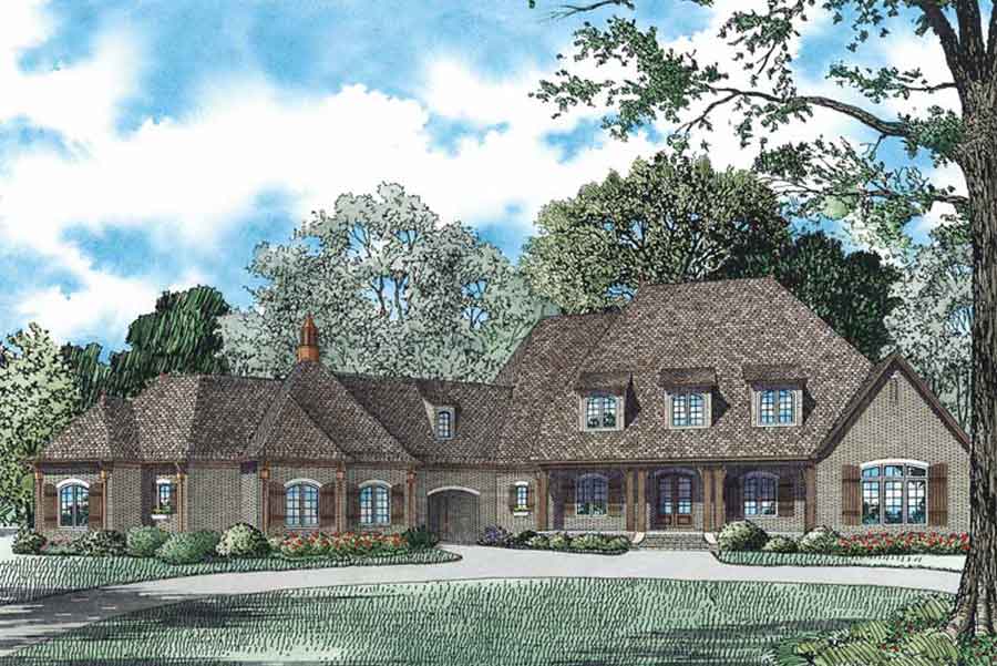 Nelson Design Group House Plan 1381, Ranch Style House Plans With Large Kitchen In Front